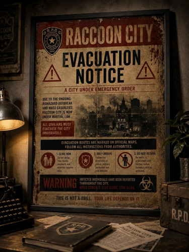 Raccoon city evacuation - city,
