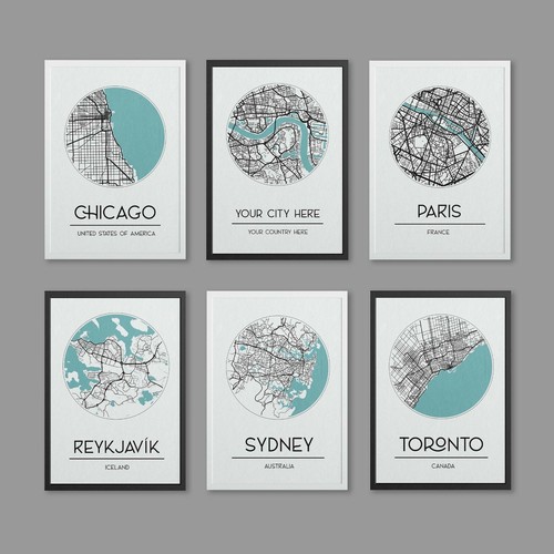 City map poster - city, capital