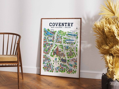 Coventry map poster - map, west