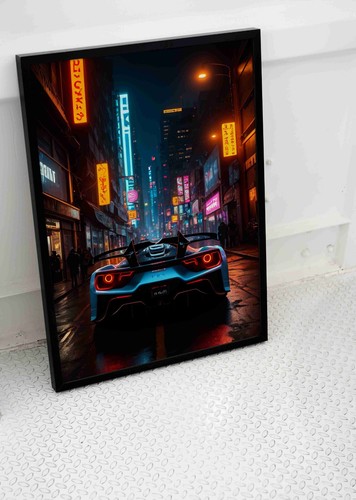 Tokyo neon city lights - neon, car
