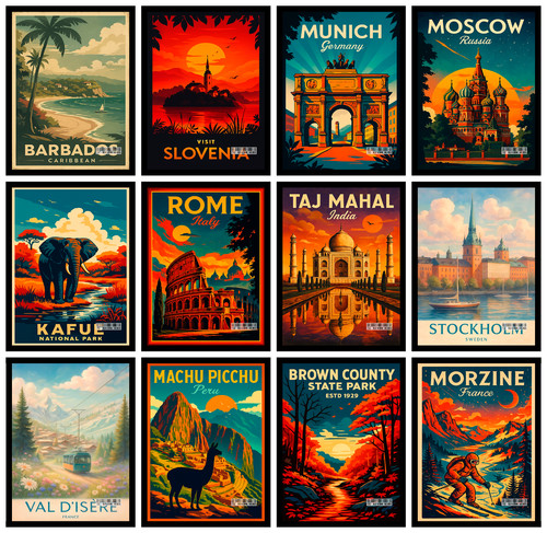 Iconic world cities poster - world,