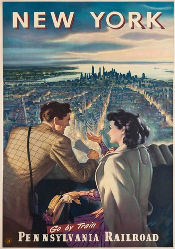 Vintage railway poster new - us,
