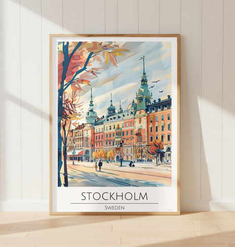 Stockholm sweden travel poster - stockholm,