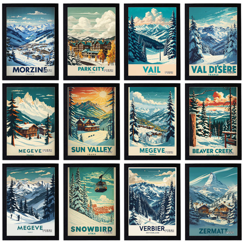 Vintage ski resorts - vintage, travel