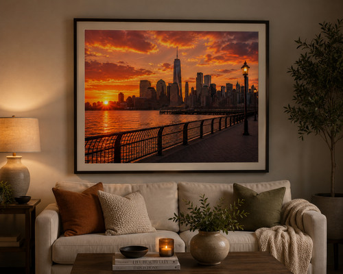 New york city sunset skyline - york,