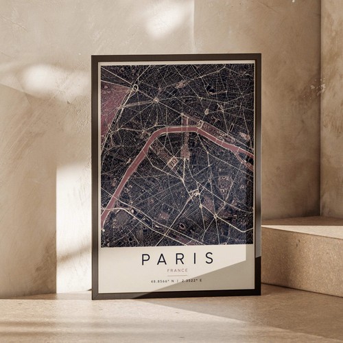 Paris map poster - paris, city
