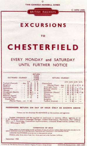 Chesterfield handbill 1950 - chesterfield,